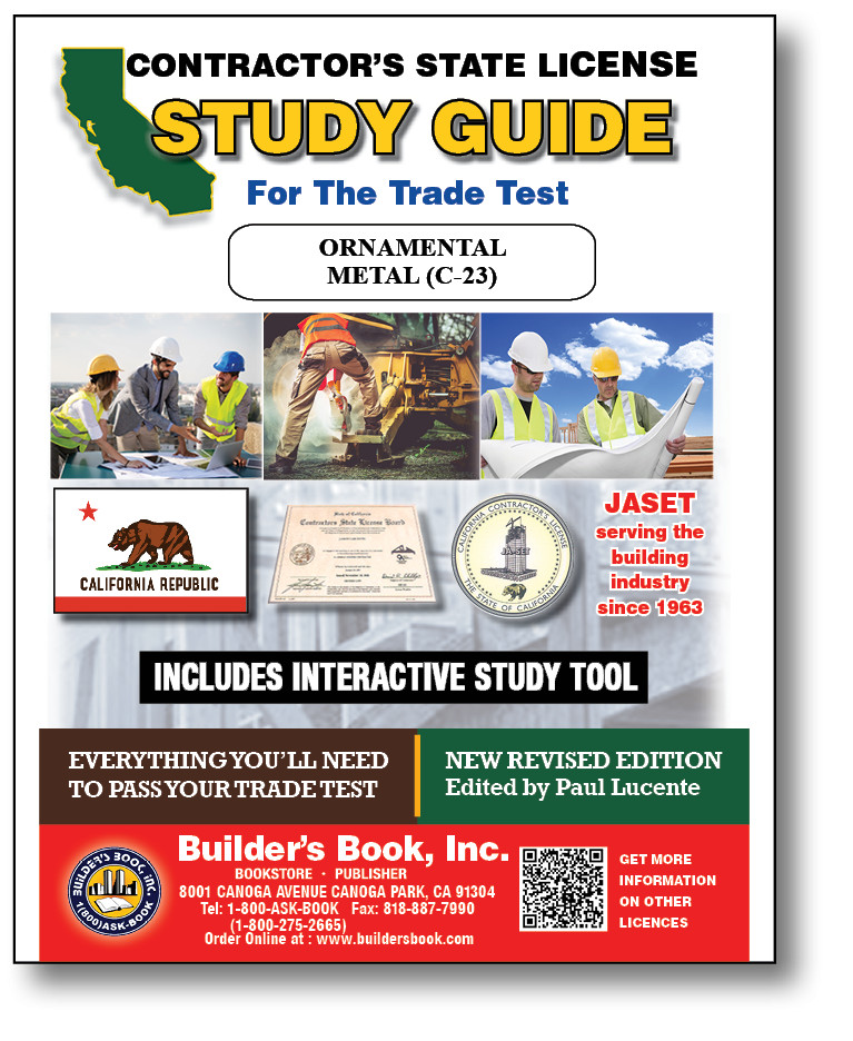 Jaset’s California Ornamental Metal (C-23) Trade Book plus Online Study Tool