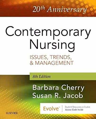 Contemporary Nursing: Issues, – Paperback, by Cherry DNSc MBA – Very Good j