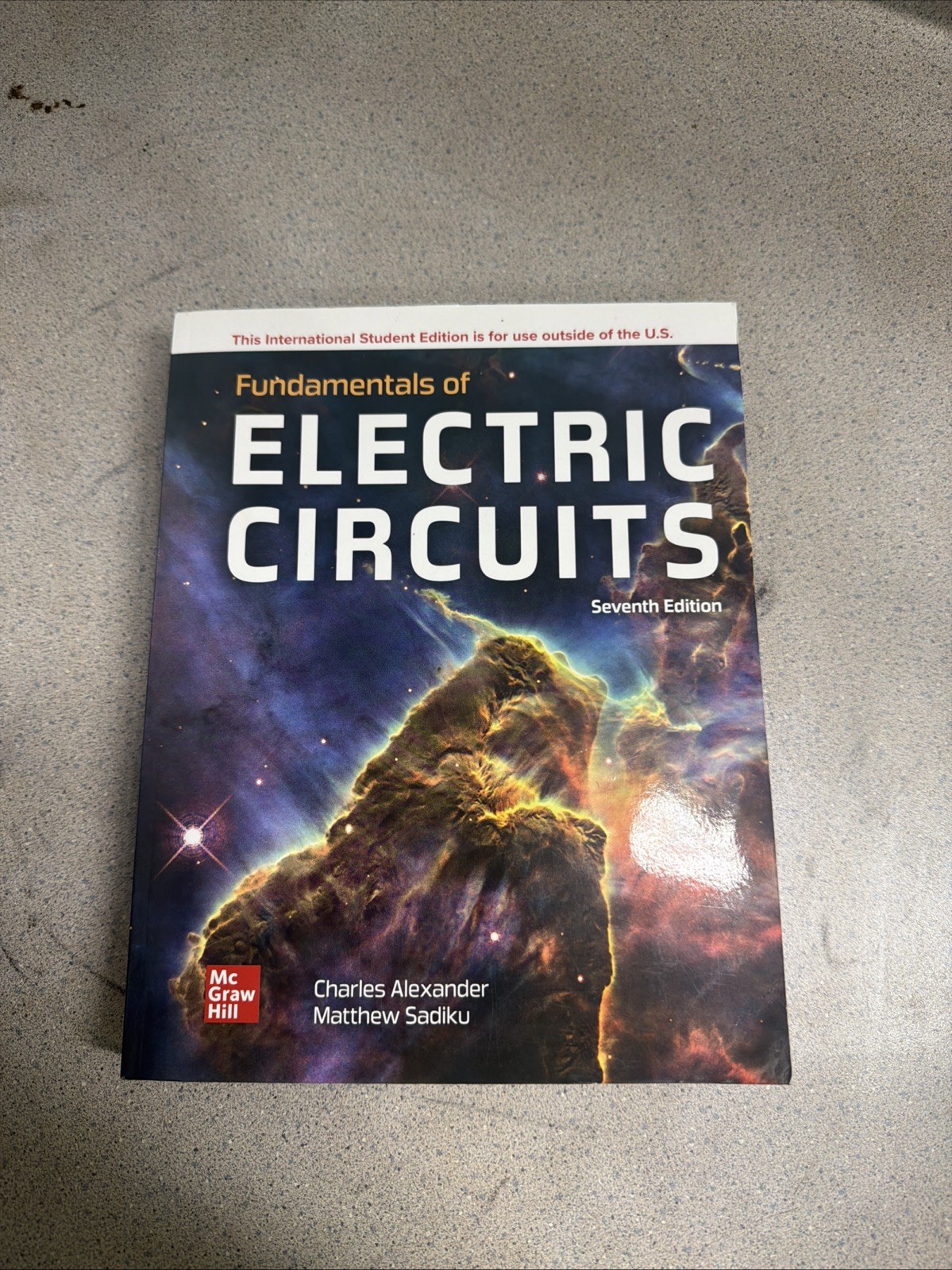ISE Fundamentals of Electric Circuits 7th Seventh Ed. by Charles Alexander