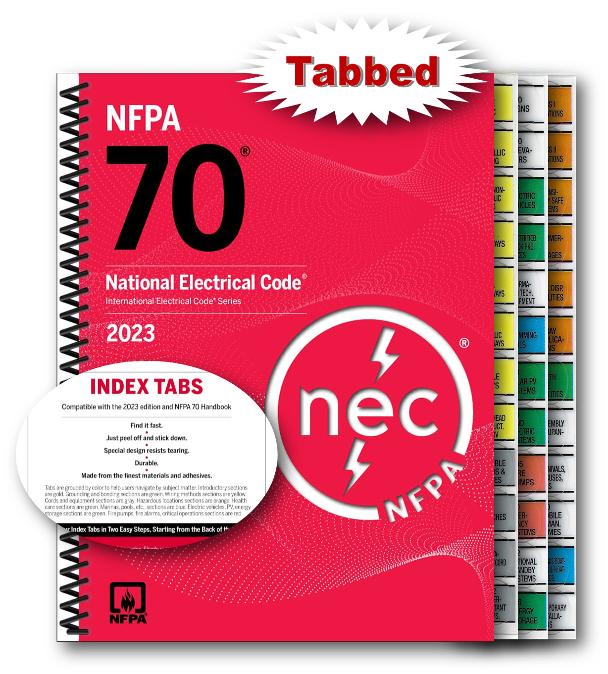 Professionally Tabbed & Highlighted NFPA 70 2023 Edition – Spiralbound NEC Code