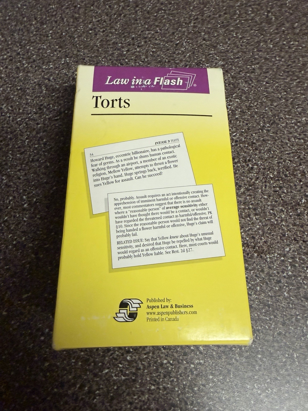 Law in a Flash Torts by Steven Emanuel Cards,Flash Cards