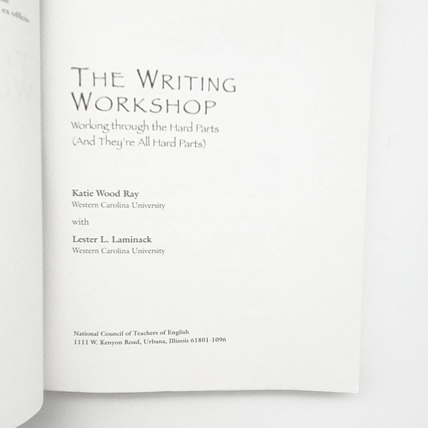 The Writing Workshop By Katie Wood Ray Signed English Teaching Paperback Book