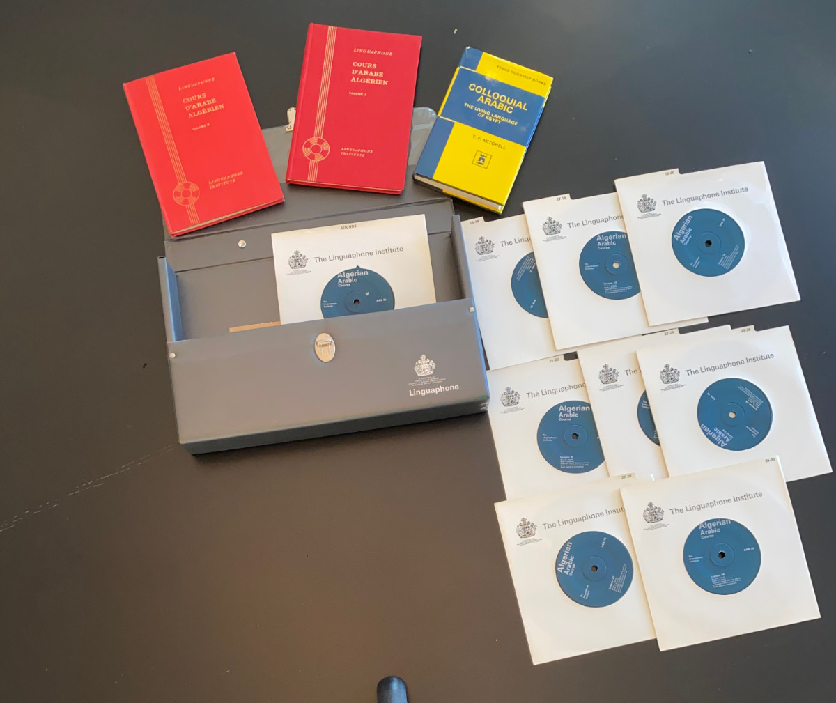 Rare Vintage Linguaphone Algerian Arabic Course 16x 45rpm Records Complete Set
