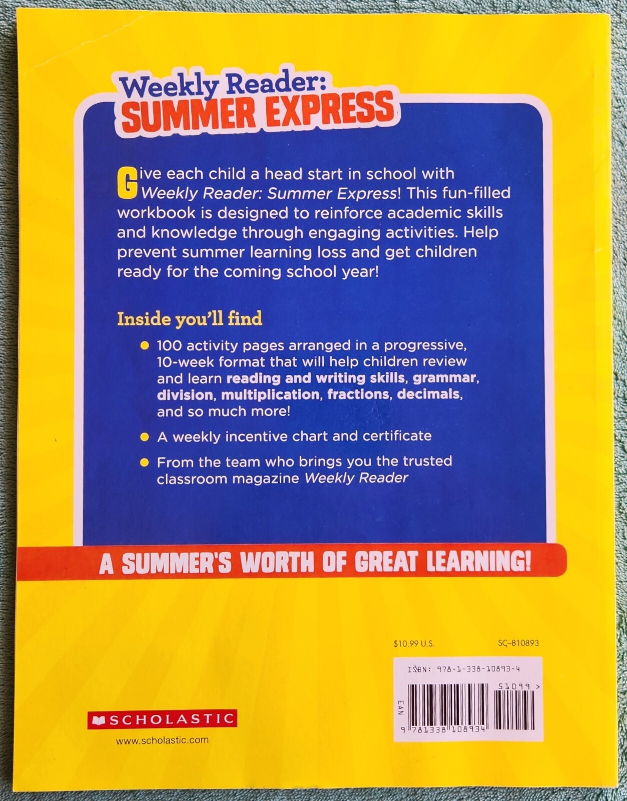 Weekly Reader Summer Express Grades 4 & 5 Unused 2017 Trade Paperback 142 Pages