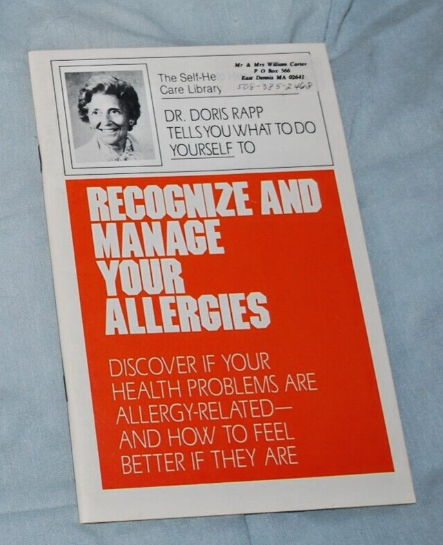 RECOGNIZE & MANAGE YOUR ALLERGIES (1987 Keats Self Help Health Care booklet)