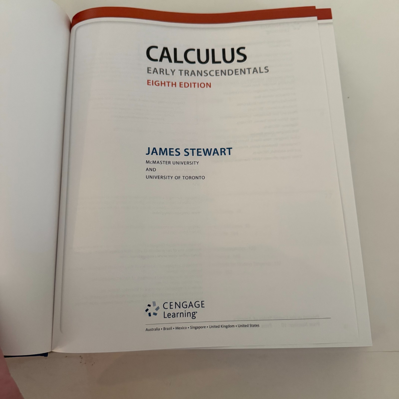 Calculus: Early Transcendentals Eighth Edition Hardcover 2016 James Stewart