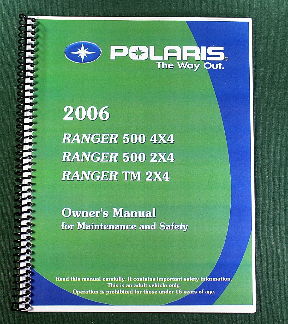 2006 Polaris Ranger 500 2×4 Owner’s Manual: 126 Pages & Protective Covers