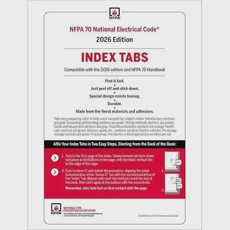 NFPA 70 2026 NEC Code Book + Ugly’s Electrical Ref Spiral + Index TAB 2026