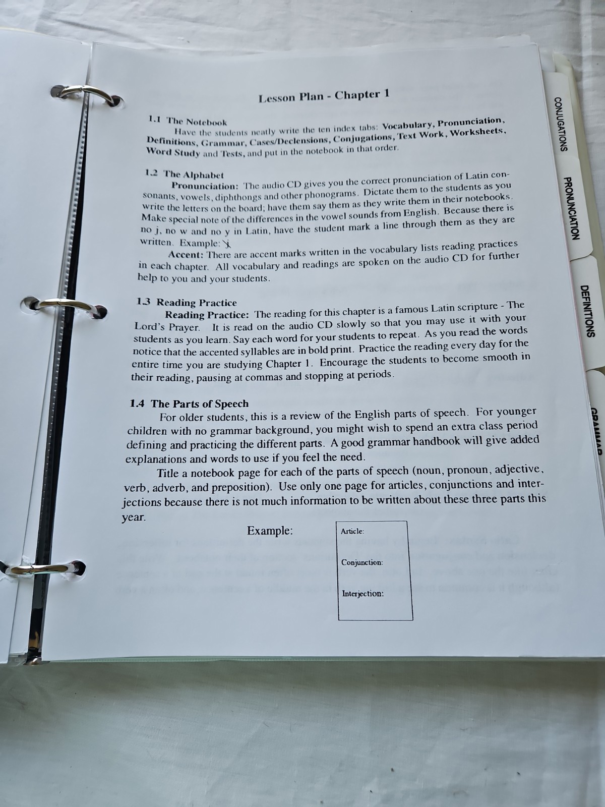 Latin Road To English Grammar Volume 1 One