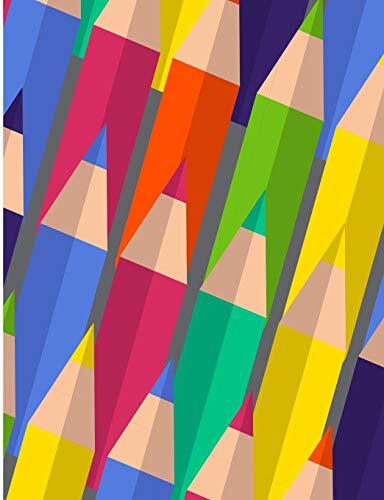 Crayon School Patterns: Pencil Pattern College Ruled Line Notebook, Sterling-,