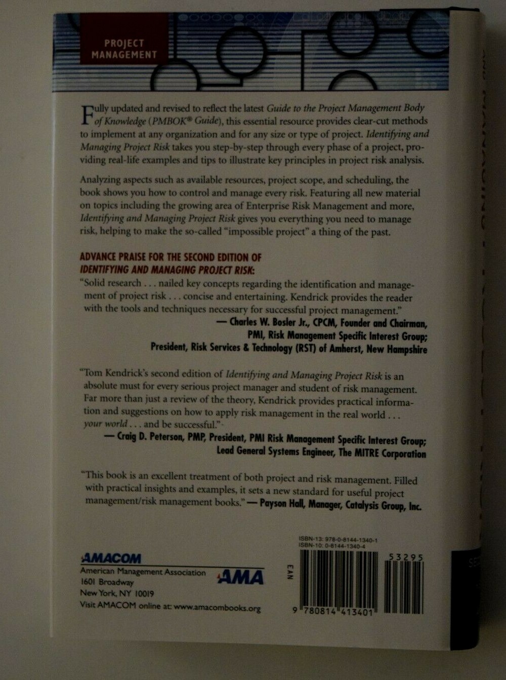 “IDENTIFYING AND MANAGING PROJECT RISK – Essential Tools…” 360 Pages, LN