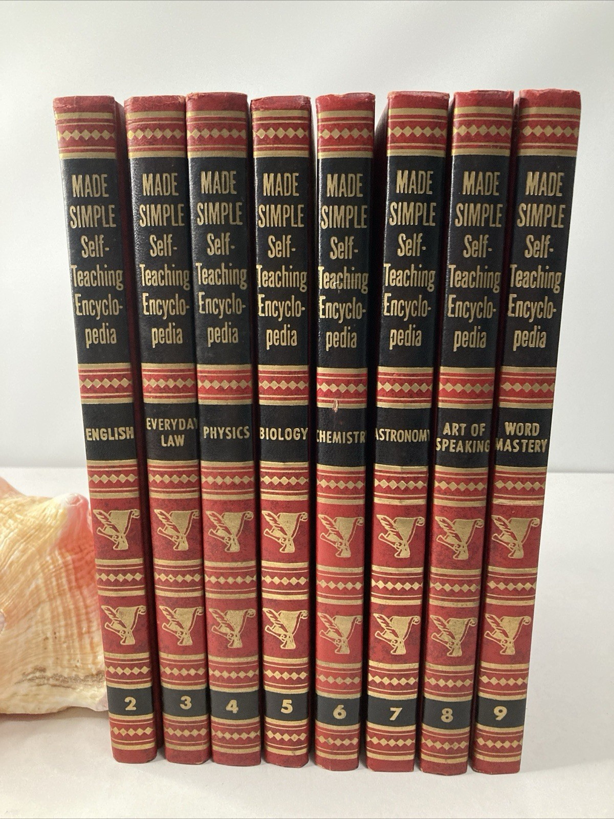 Vintage Book Set Made Simple Self Teaching Encyclopedia 2, 5, 6, 8, 9