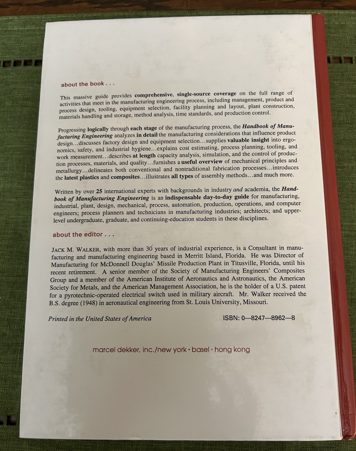 Handbook of Manufacturing Engineering , The Quality Technician’s Handbook, Lot 2