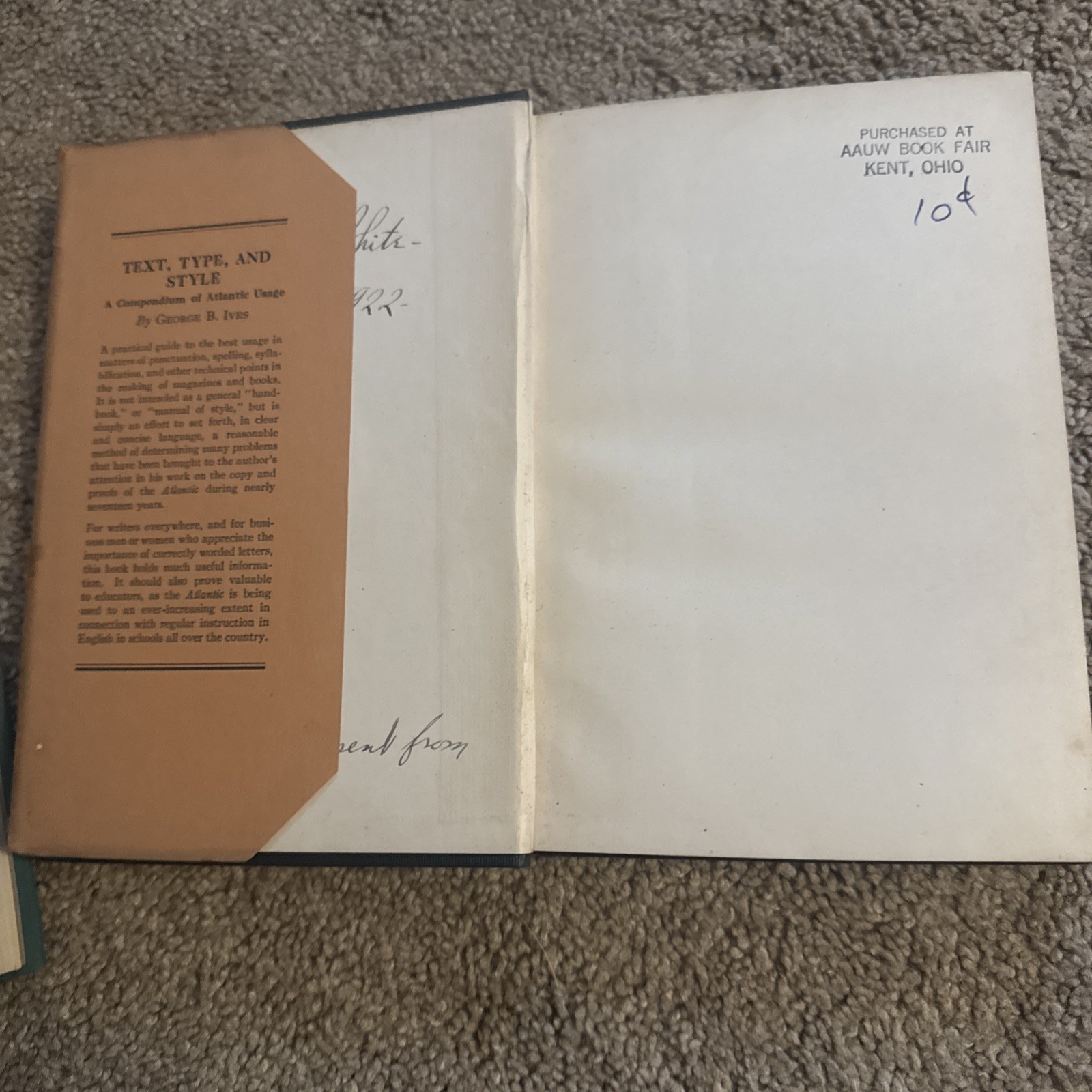Text, Type and Style: A Compendium of Atlantic Usage George B. Ives 1921 edition