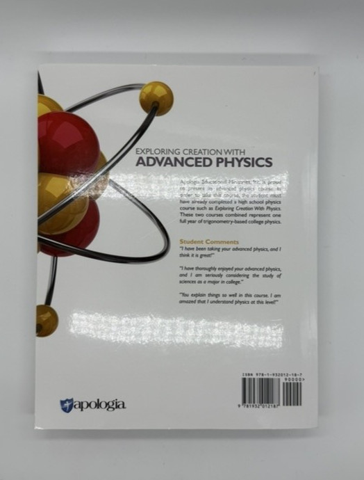 Exploring Creation With Advanced Physics 1st Edition Apologia Homeschool Book Wi