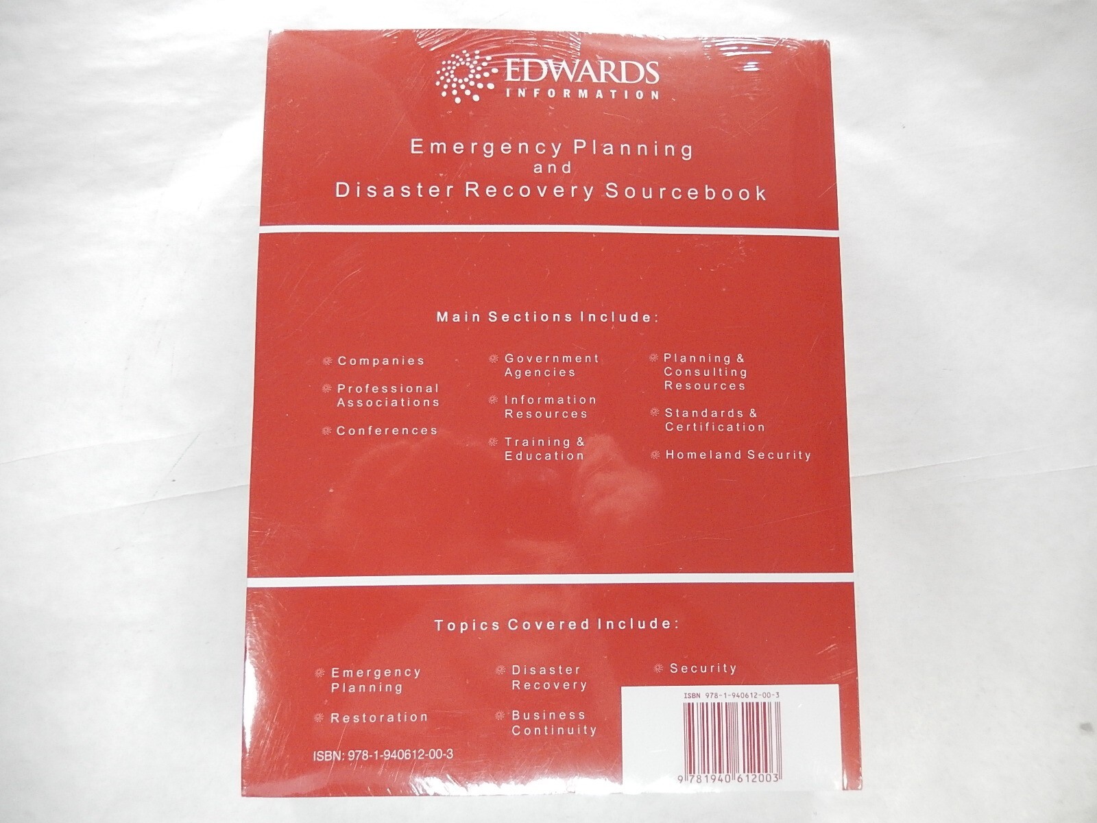 Emergency Planning and Disaster Recovery Sourcebook, 2013, 20th Edition, Edwards