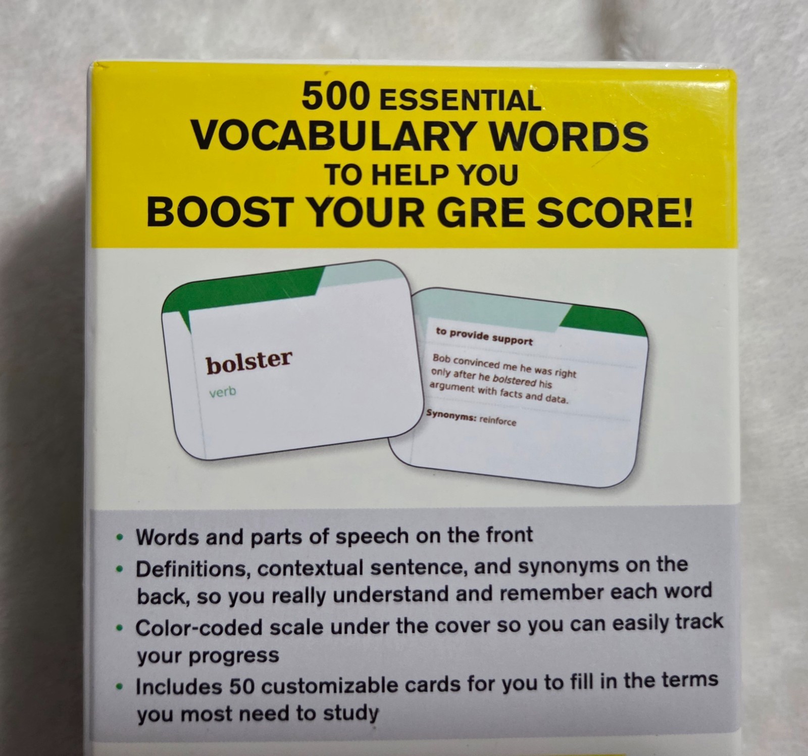 Essential GRE Vocabulary 500 Flashcards (The Princeton Review) used – good