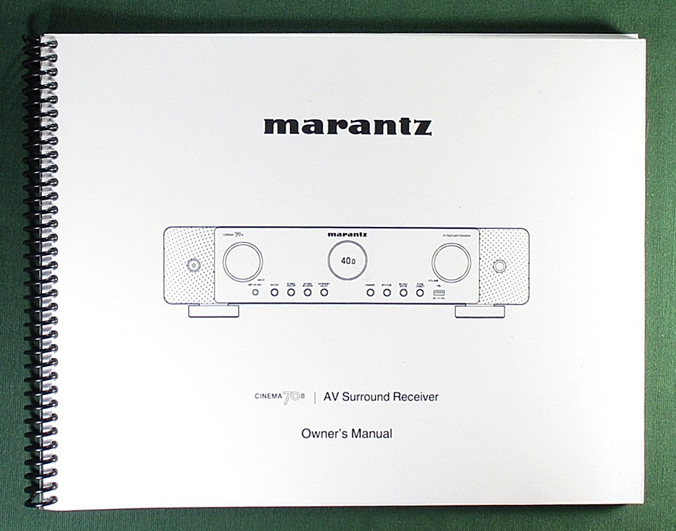 Marantz Cinema 70 Instruction Manual: 290 Pages & Protective Covers!