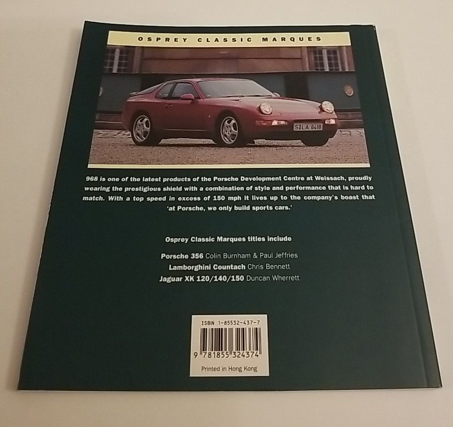 Porsche 968 (Osprey Classic Marques) Paperback David Sparrow Adrienne Kessel