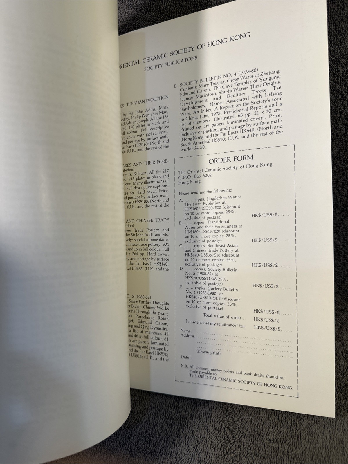 Oriental Ceramic Society Of Hong Kong 1982 – 1984 Bulletin No 6 PB