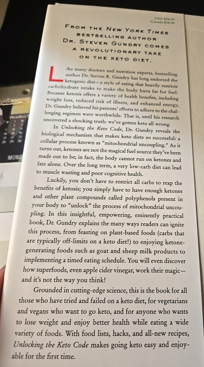 Unlocking the Keto Code: The Revolutionary N… by Gundry MD, Dr. Stev Hardback