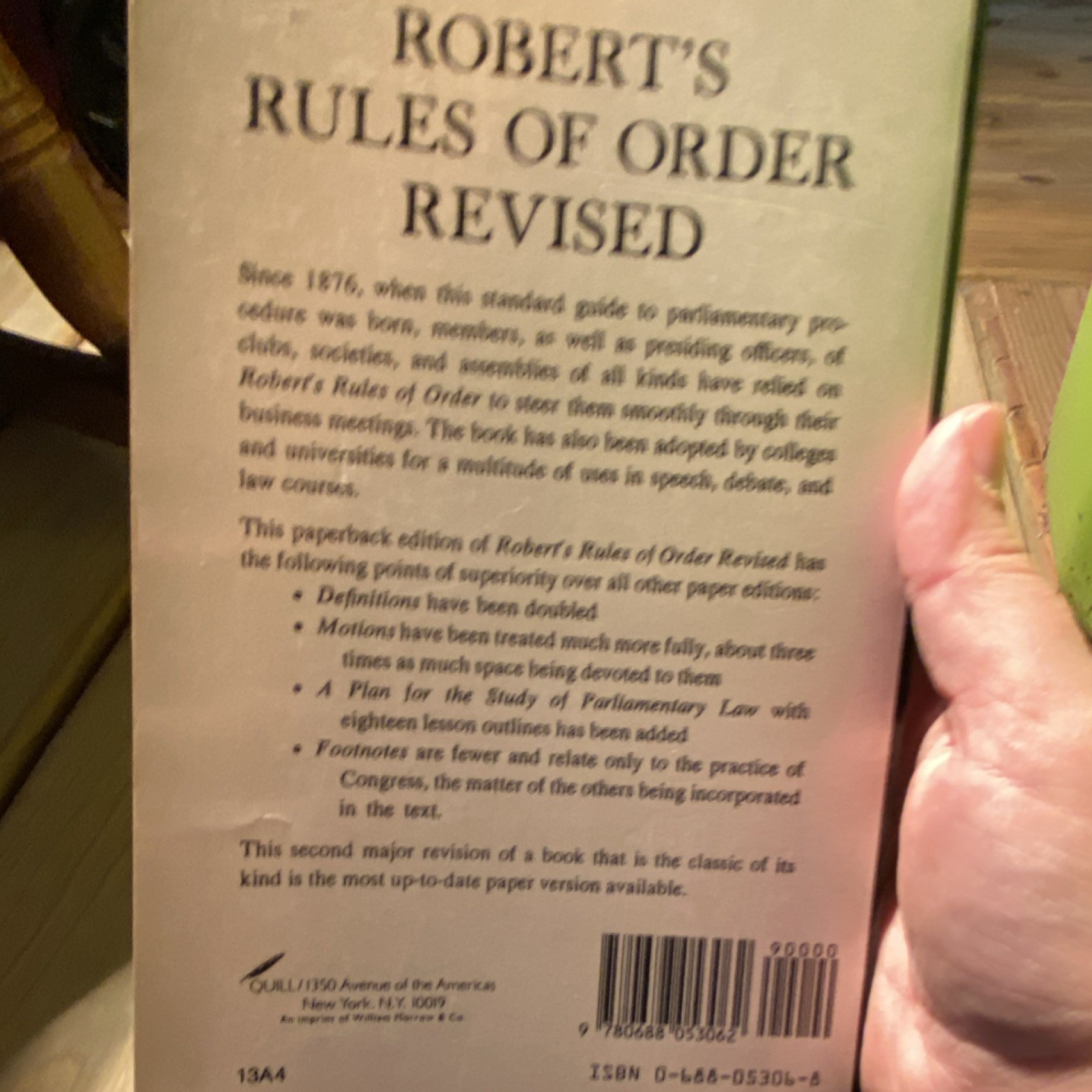 Robert’s Rules of Order Revised 1915 Edition Henry M. Robert III Quill Reference