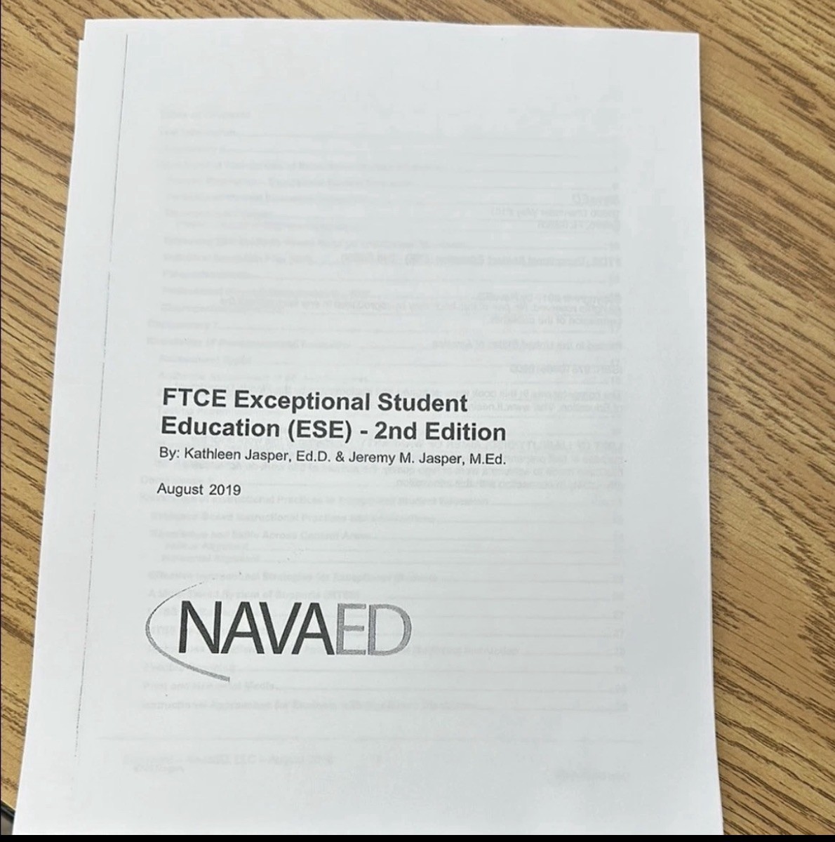 NAVAED FTCE ESE Exceptional Student Education Book!