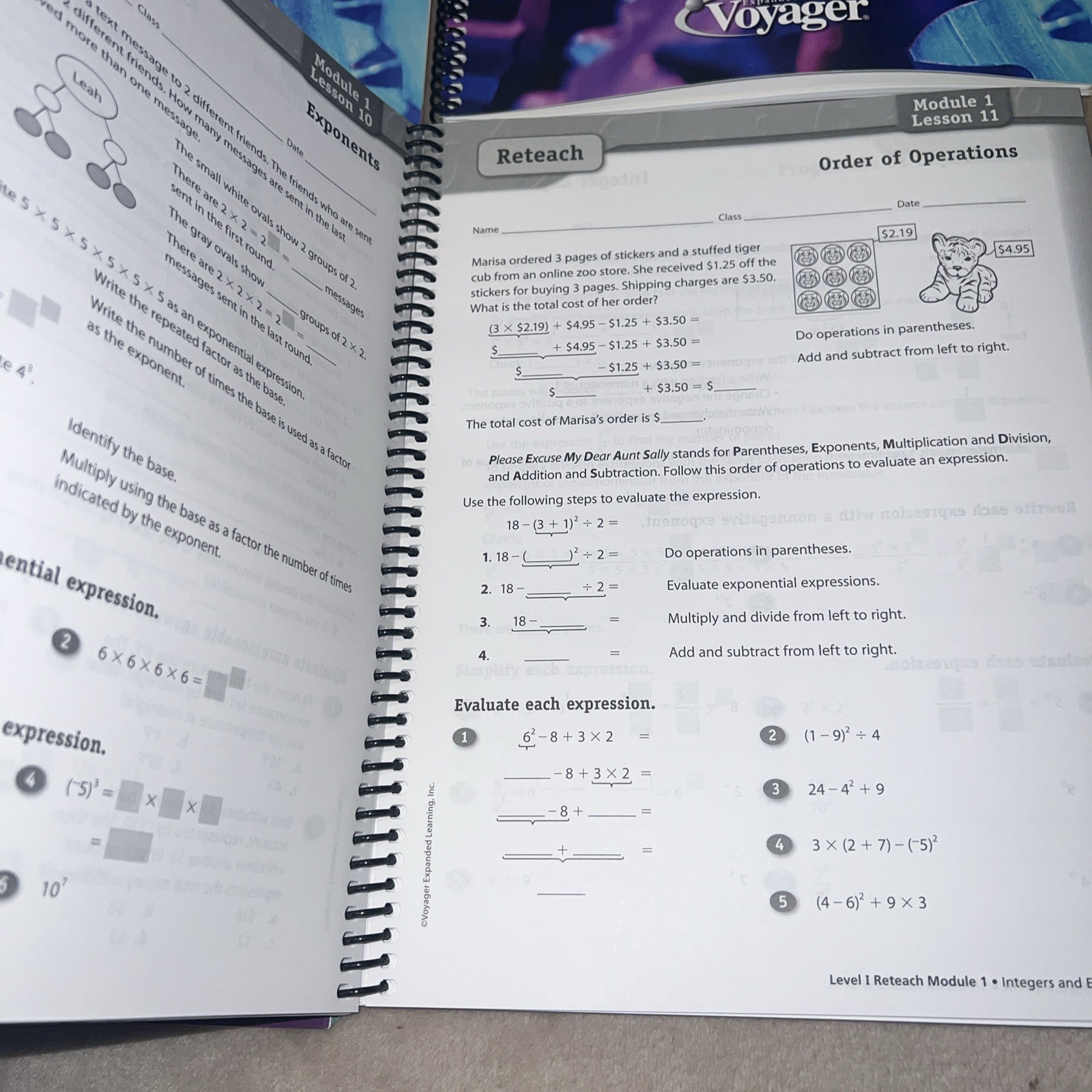 Voyager Expanded Learning VMath Level I 2nd Ed. Teacher’s Resource Kit very good