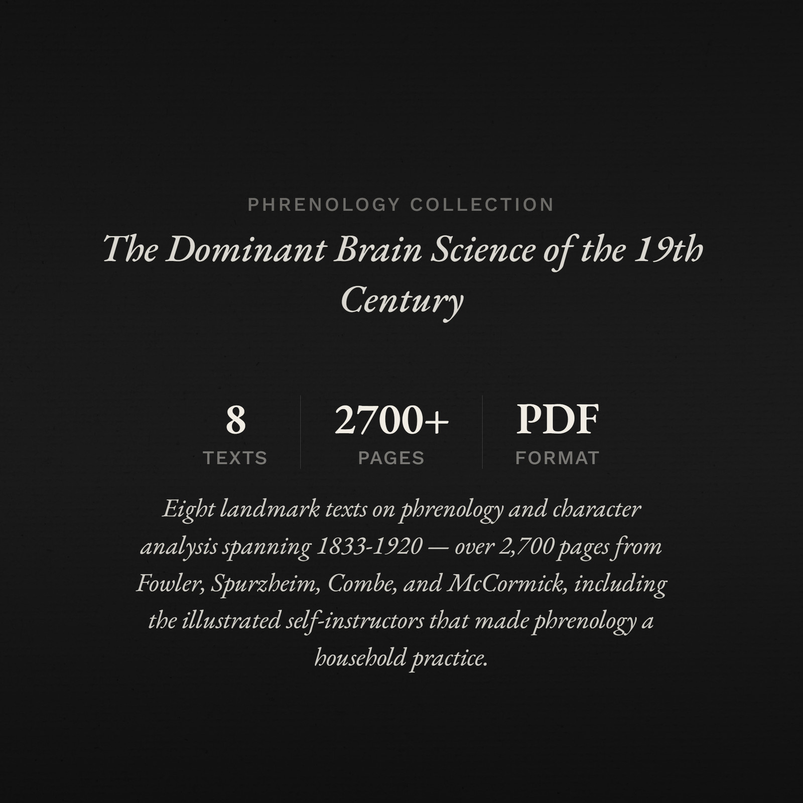 Phrenology Character Reading Collection 1833-1920 – 8 Texts