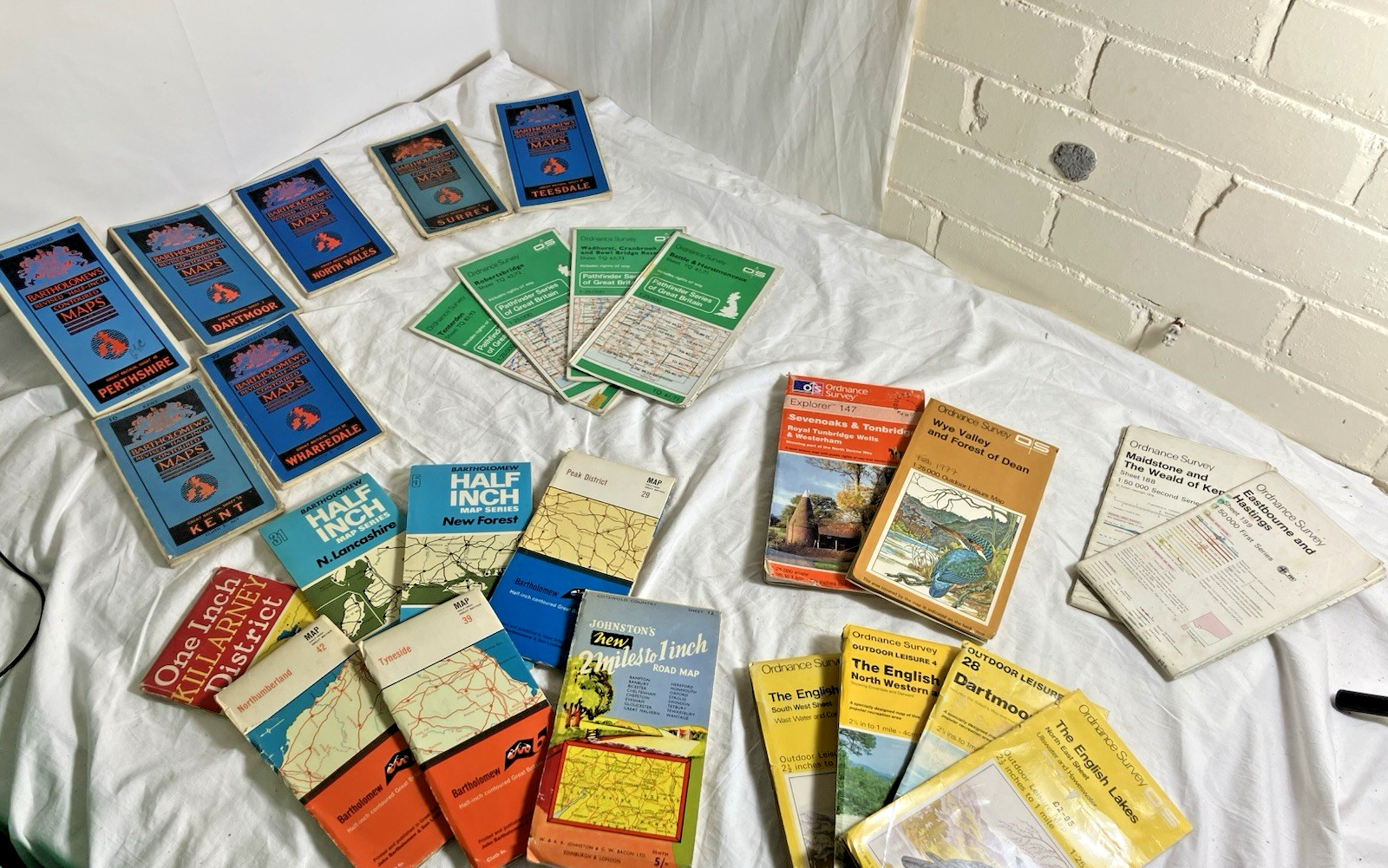Job lot of 26 Ordinance Survey and Bartholomew’s varied scale maps
