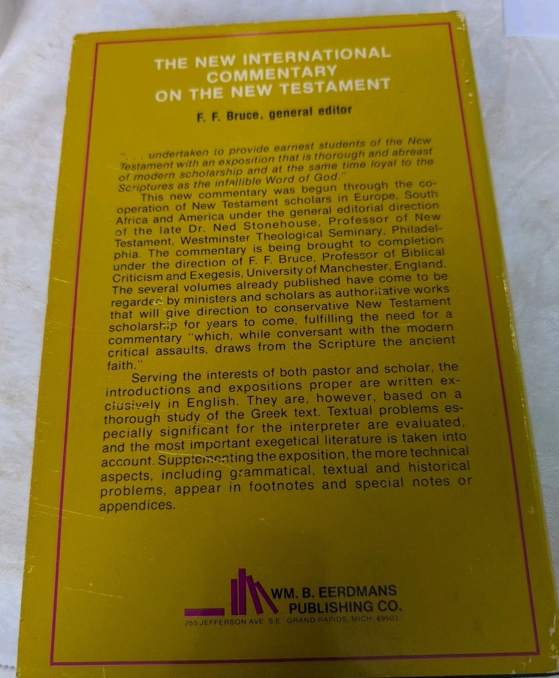 F.F. Bruce The Epistle to the Hebrews NICNT Hardcover Eerdmans