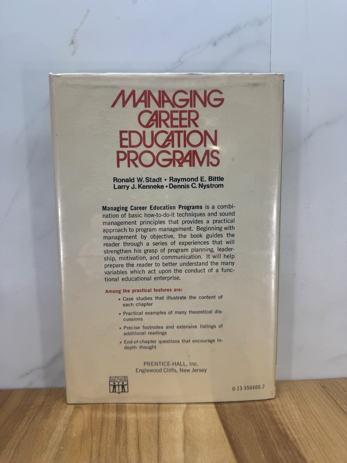 Managing Career Education Programs 1973 HC W/ DJ Stadt•Bittle•Kenneke•Nystrom