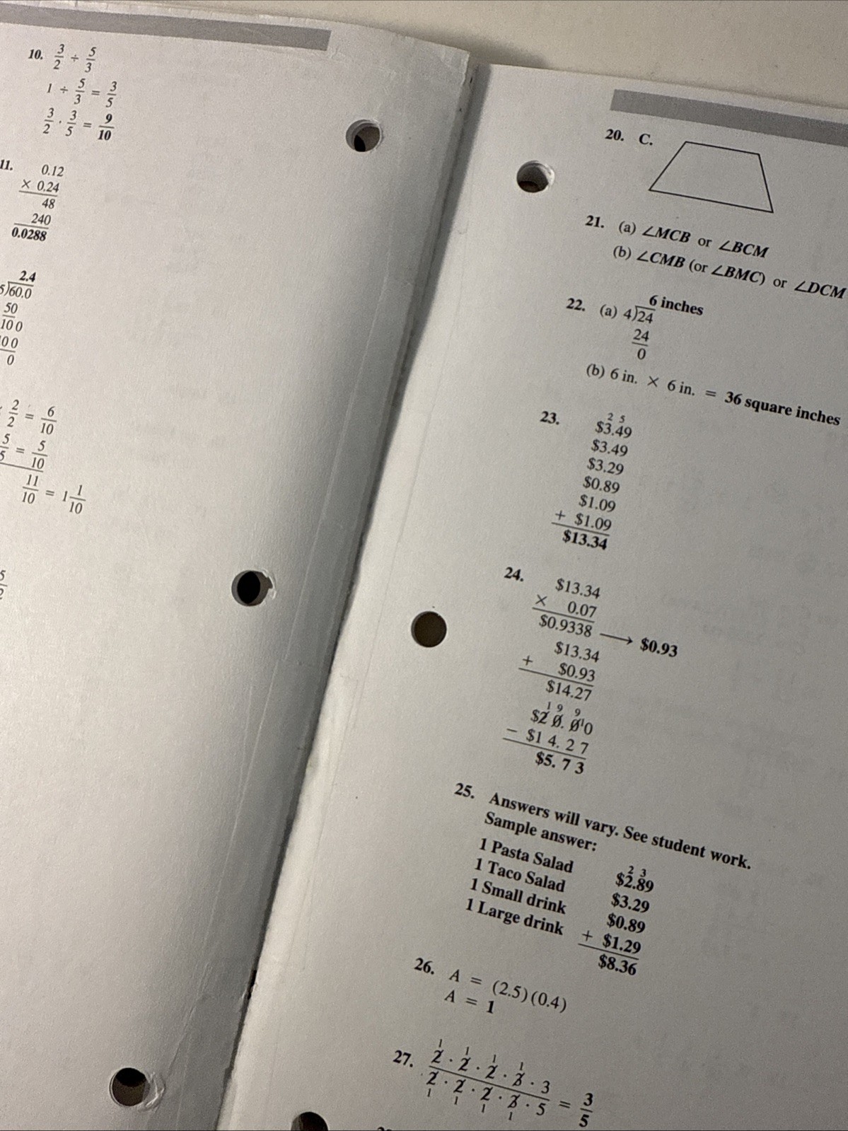 Saxon 7/6 (4th Ed) Solutions Manual (Heavy Wear & A Few Taped Pages)