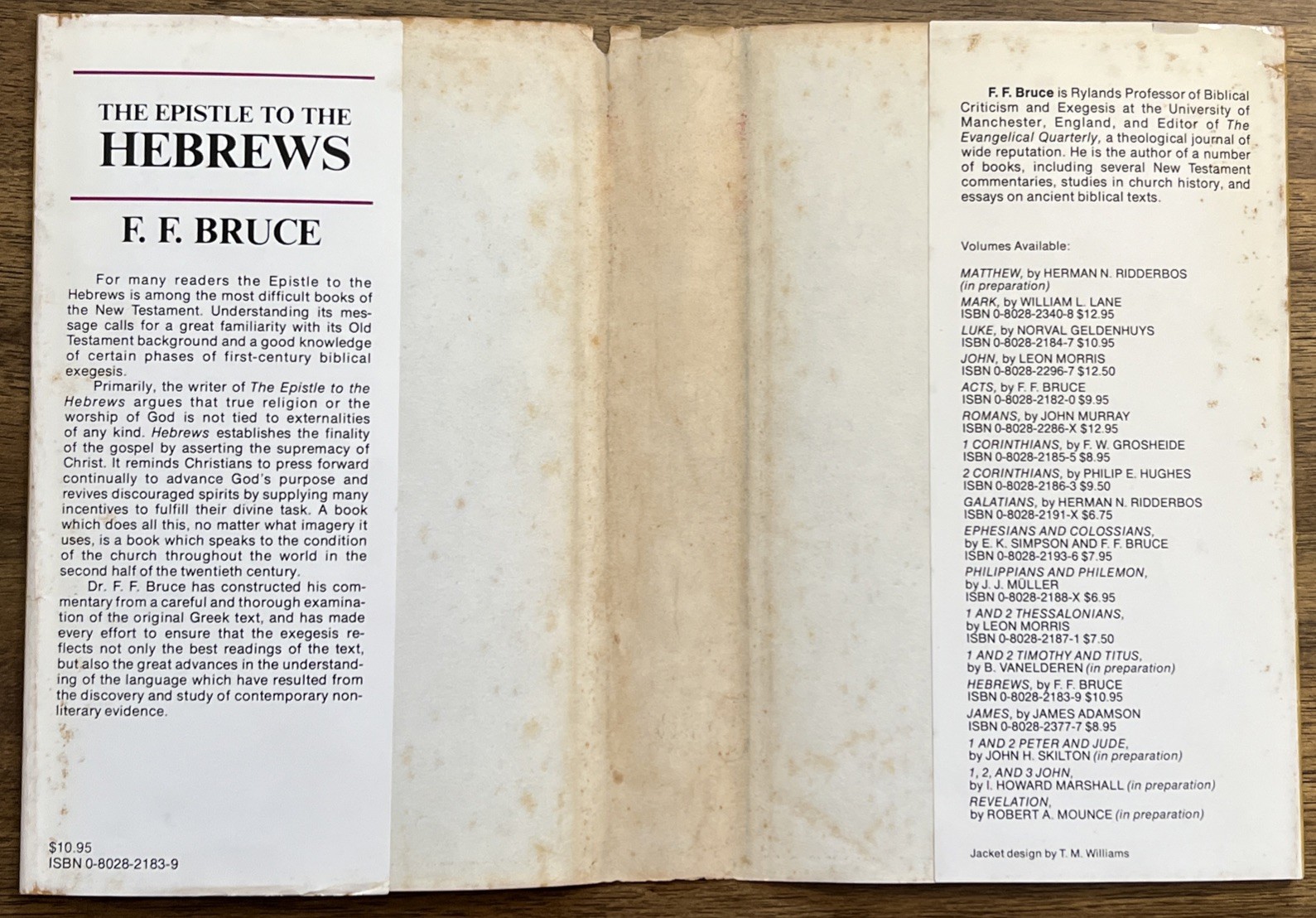 F.F. Bruce The Epistle to the Hebrews NICNT Hardcover Eerdmans