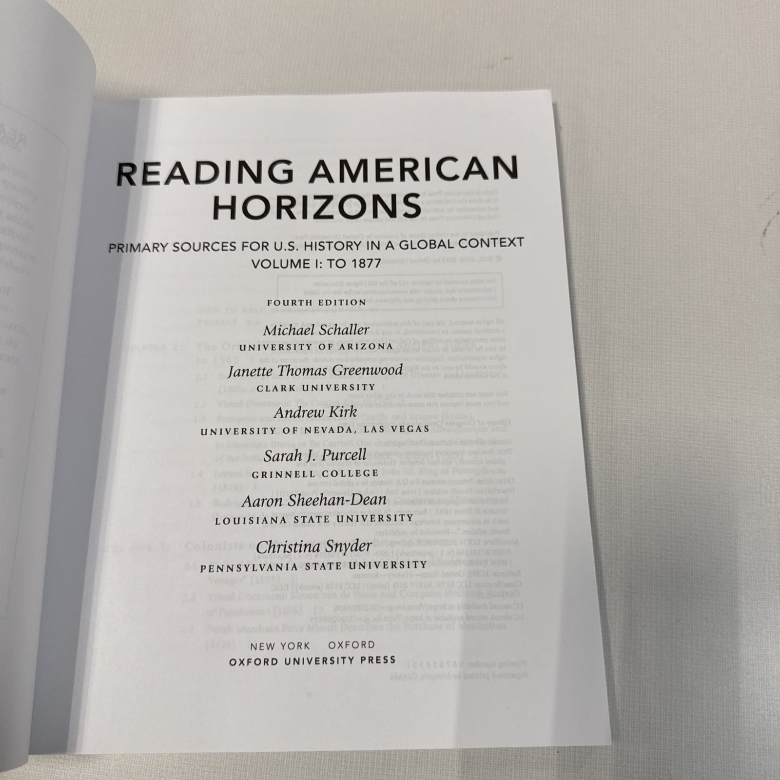 American Horizons: US History in a Global Context, Vol. 1, 4th Ed + Reading AH