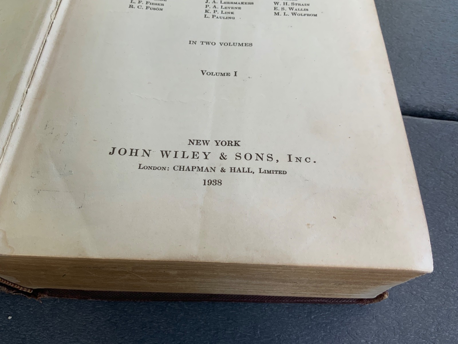 VINTAGE Organic Chemistry Advanced Treatise Gilman 1938 Volume one I USED