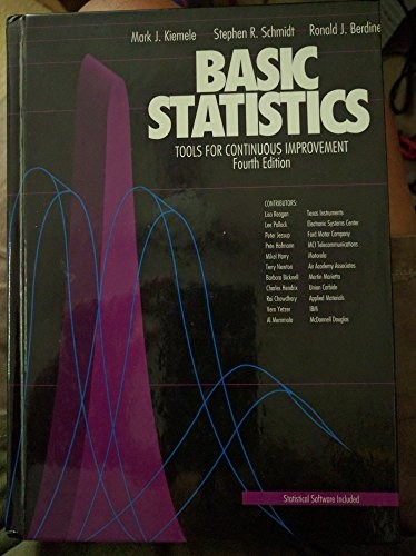 Basic Statistics: Tools for Continuous Improvement by Kiemele, Mark J. Hardback