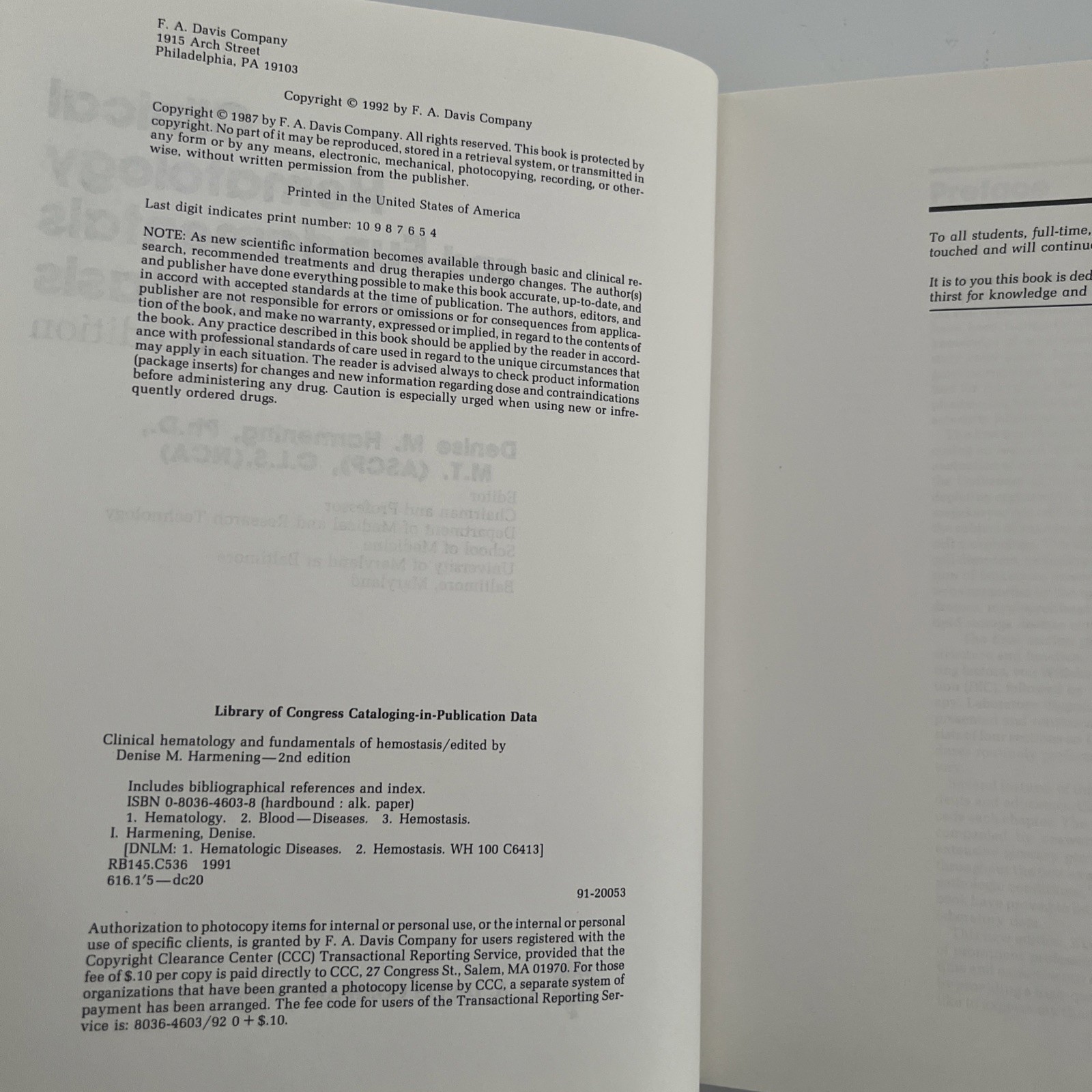 Clinical Hematology and Fundamentals of Hemostasis Hardcover SH