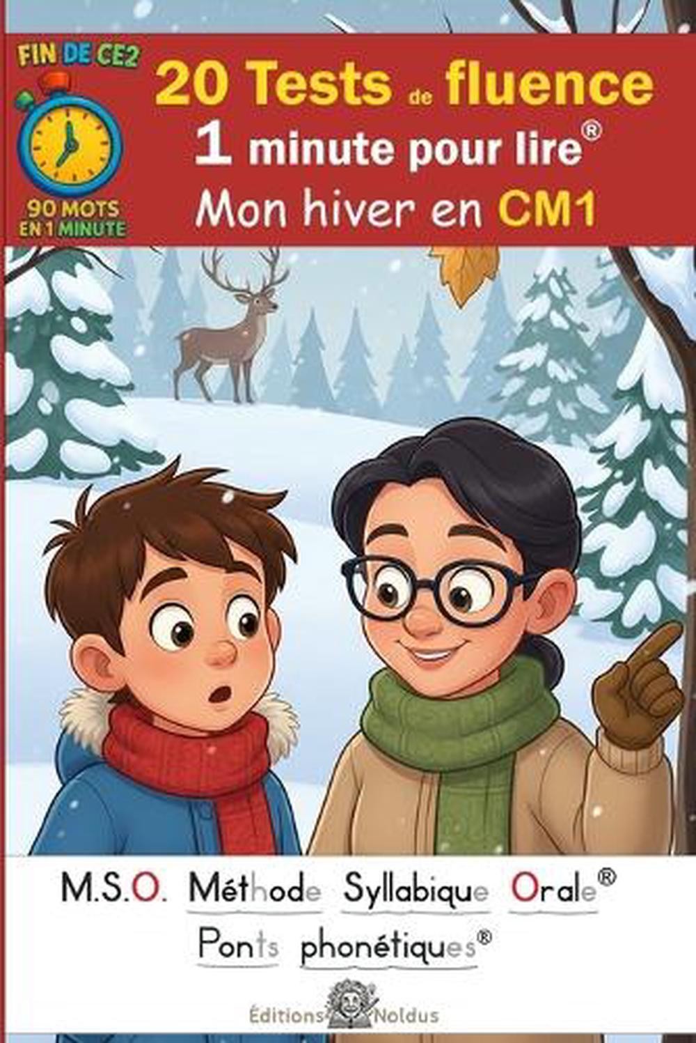 20 Tests de fluence – 1 minute pour lire – Mon hiver en CM1 – 90 mots – MSO Mtho