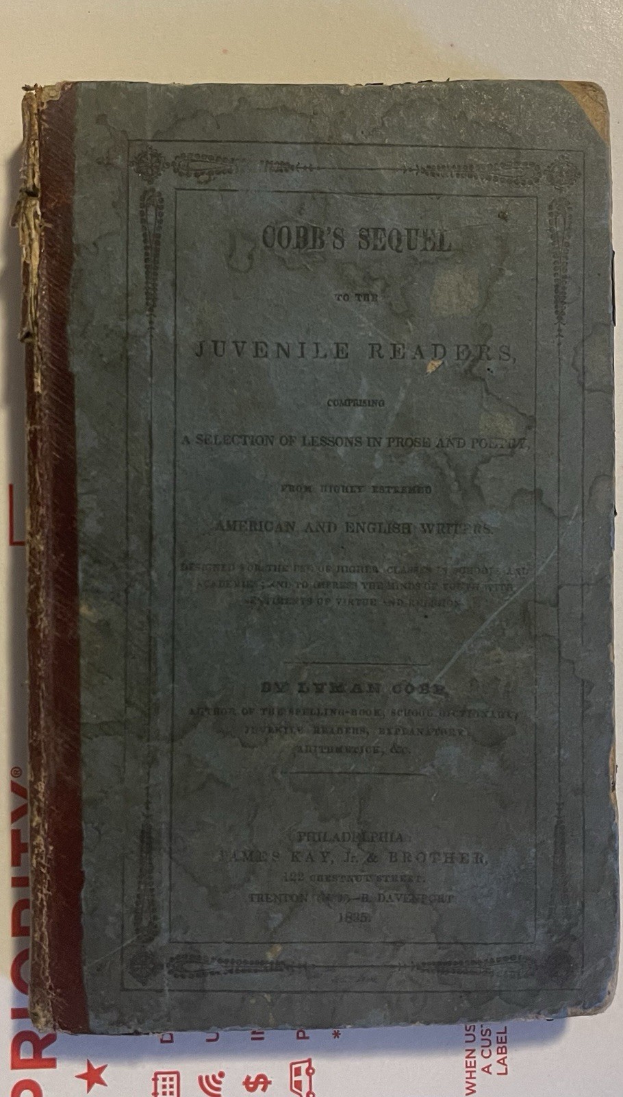 1800s English Grammar Cobb’s Sequel To The Juvenile Readers Printed 1835/c1832