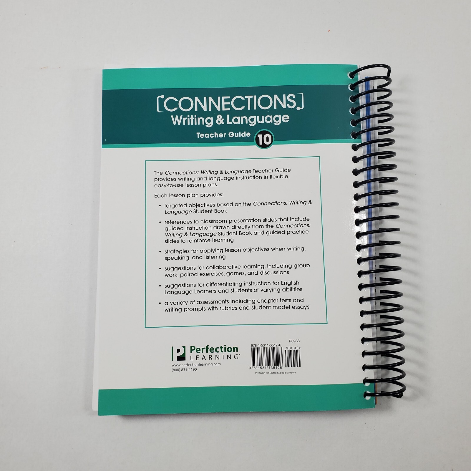 Connections Writing & Language Grade 10 Teacher Guide Perfection Learning 2020