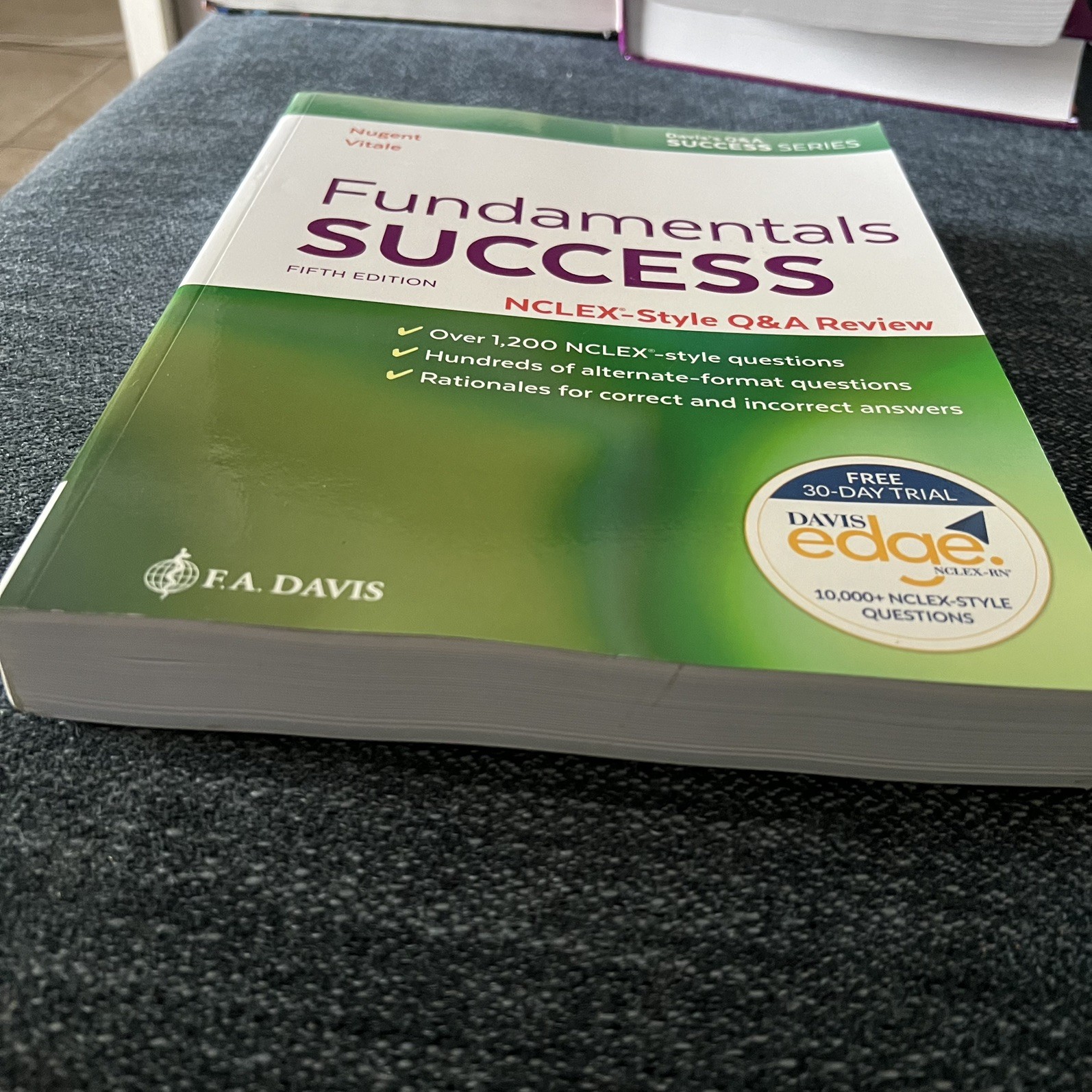 Fundamentals Success Nugent Vitale 2019 5th Ed NCLEX Q&A Review F.A. Davis