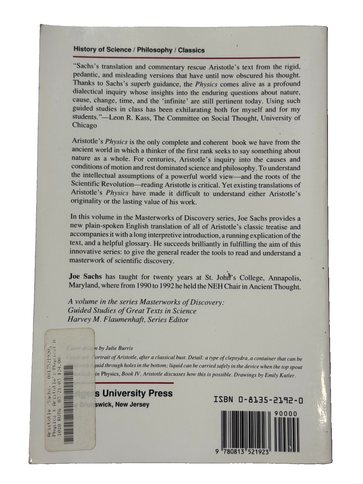 Masterworks of Discovery Ser.: Aristotle’s Physics : A Guided Study by Joe Sachs