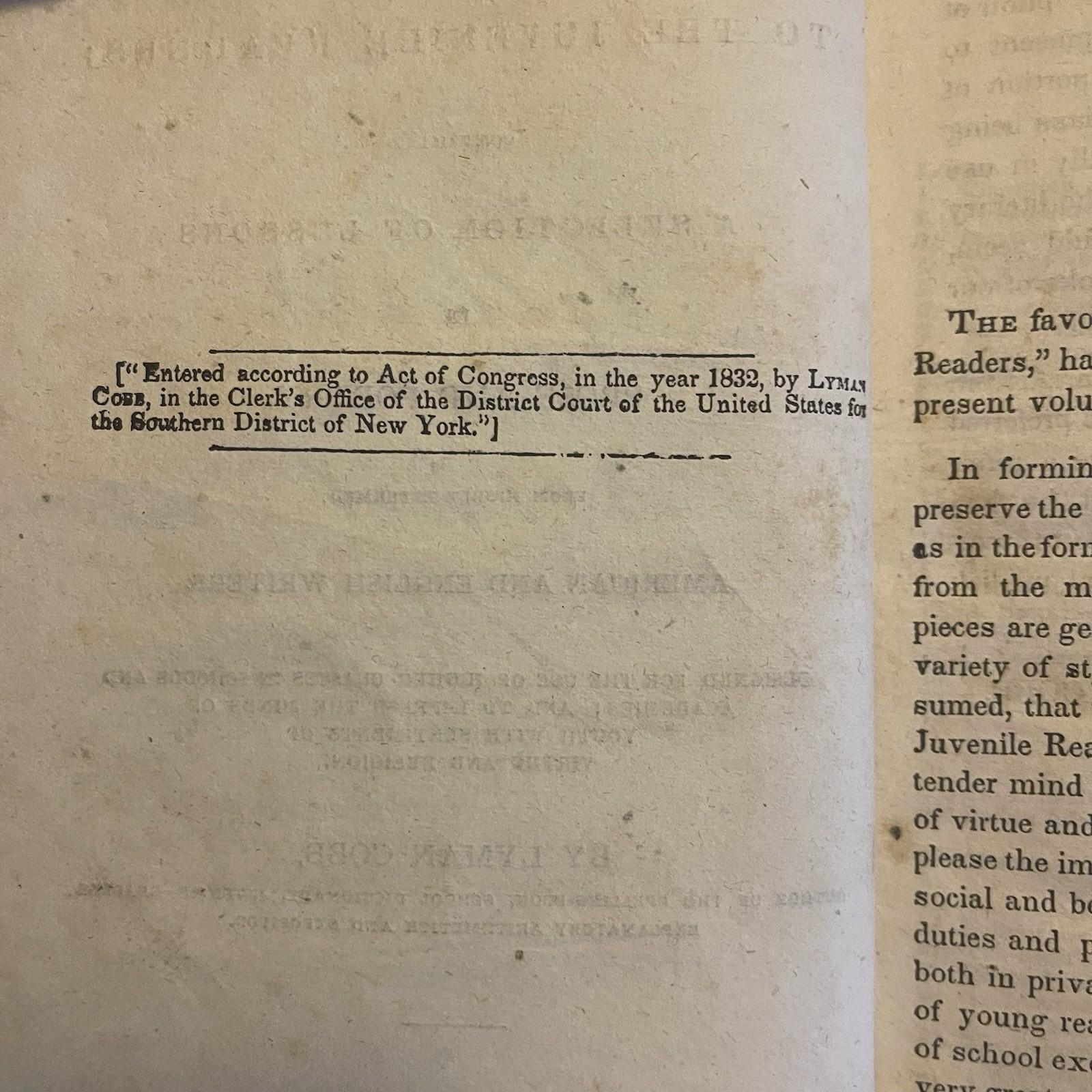 1800s English Grammar Cobb’s Sequel To The Juvenile Readers Printed 1835/c1832