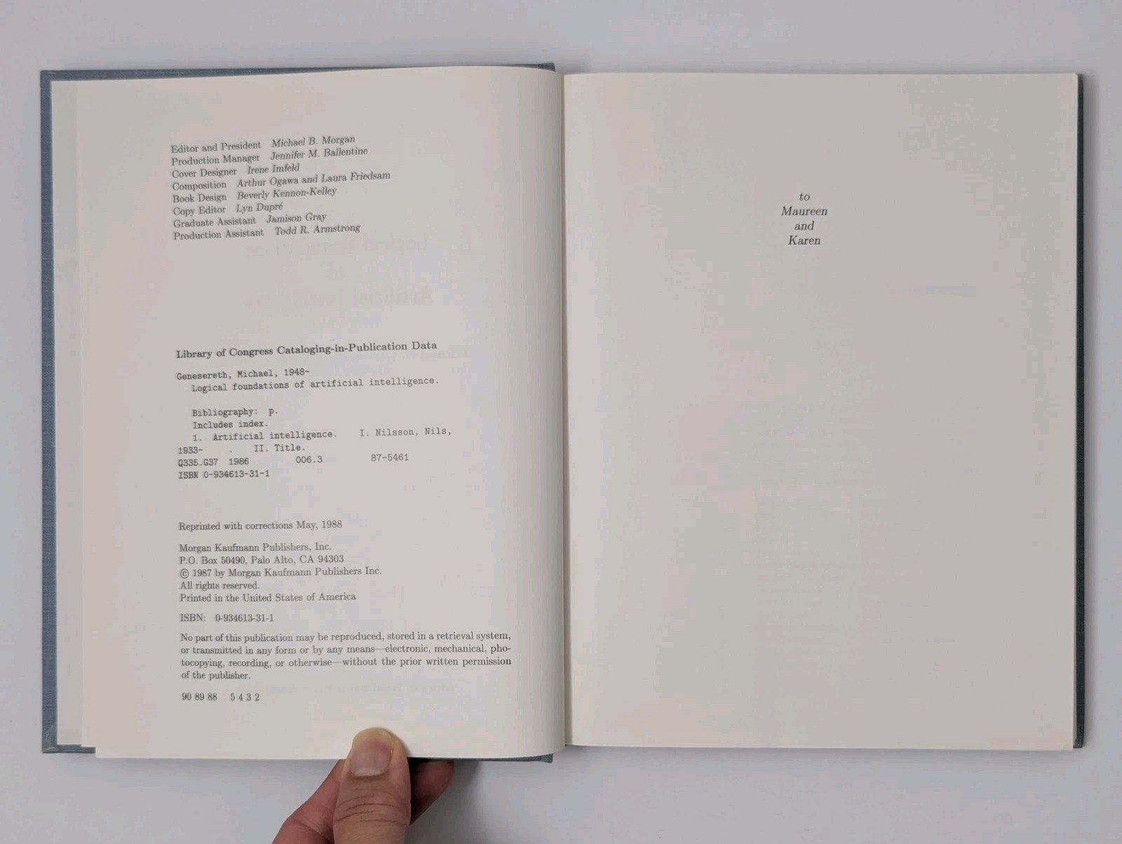 Logical Foundations of Artificial Intelligence Nilsson Genesereth Hardcover