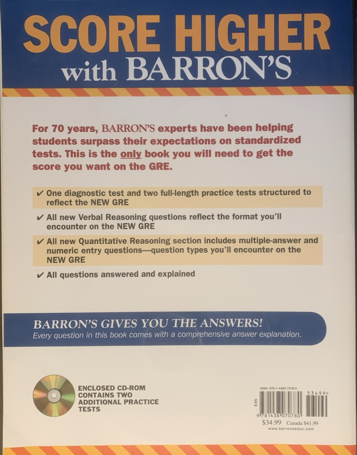 Barron’s New GRE with CD-ROM Nineteenth Edition