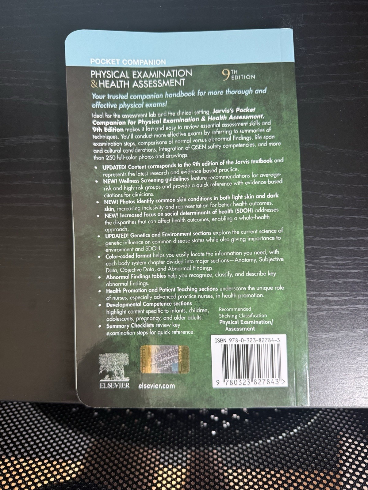 Elsevier Pocket Companion Physical Exam & Health Assessment 9th Jarvis PB 2024