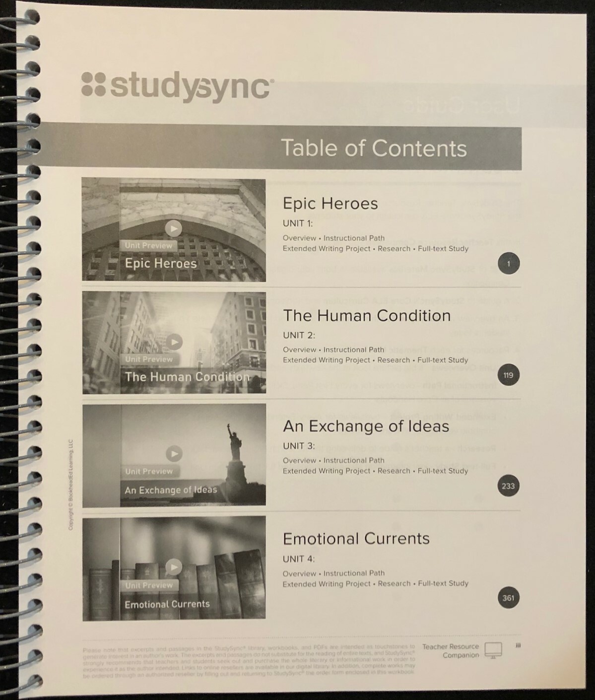 12th – STUDY SYNC Teacher Resource Companion & Reading/Writing Student Companion