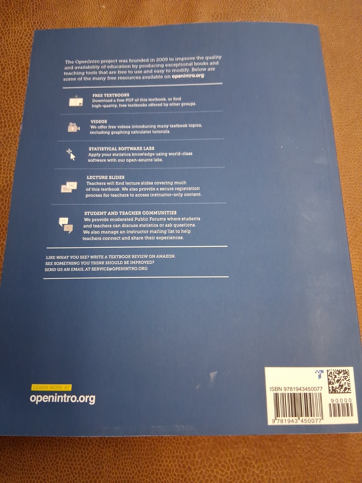OpenIntro Statistics: Fourth Edition Diez Rundel & Barr PB VG Cond 2019
