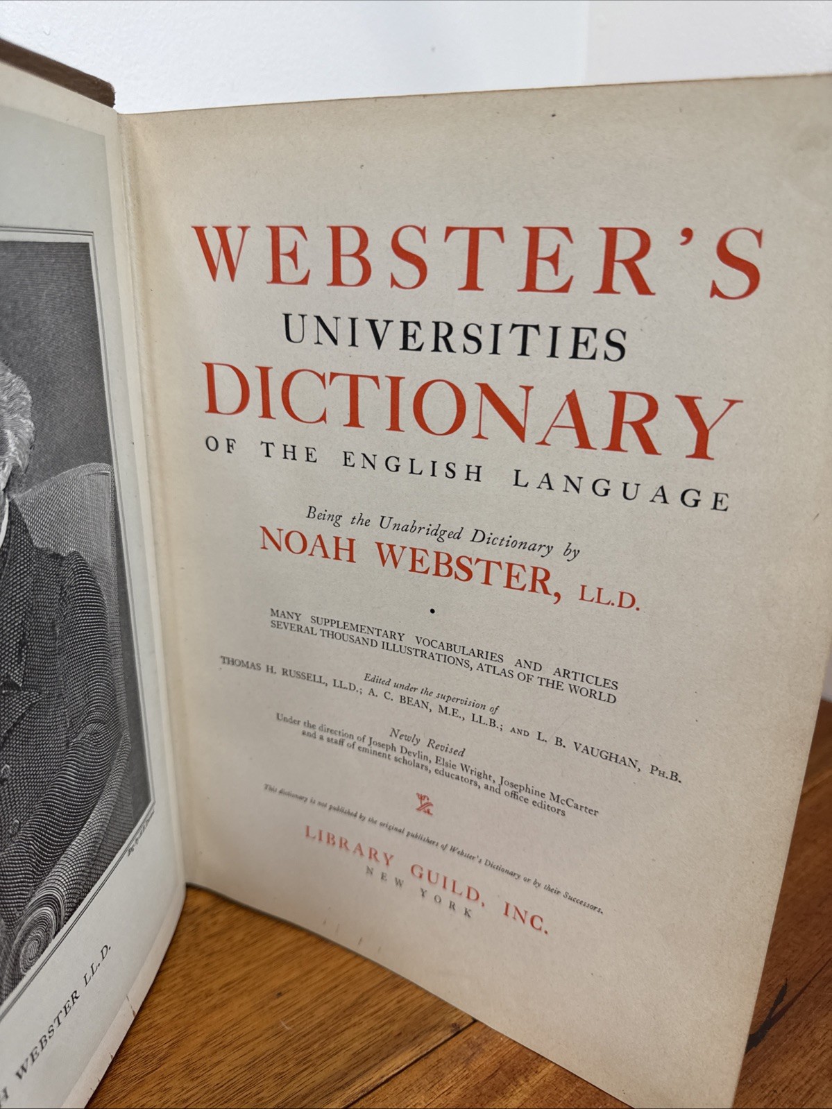 Webster’s Universities Dictionary by Noah Webster Legum Doctor 1942 Vintage